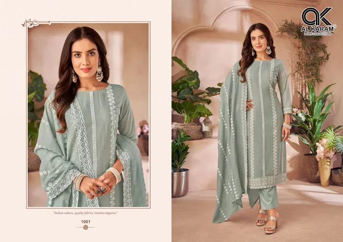 Lucknowi By Al Karam Pure Cotton Dress Material Wholesale In India